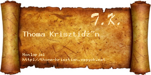 Thoma Krisztián névjegykártya