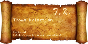 Thoma Krisztián névjegykártya